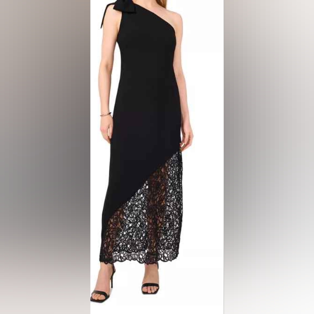 CeCe Women's One-Shoulder Sleeveless Lace Maxi Dress Size 4